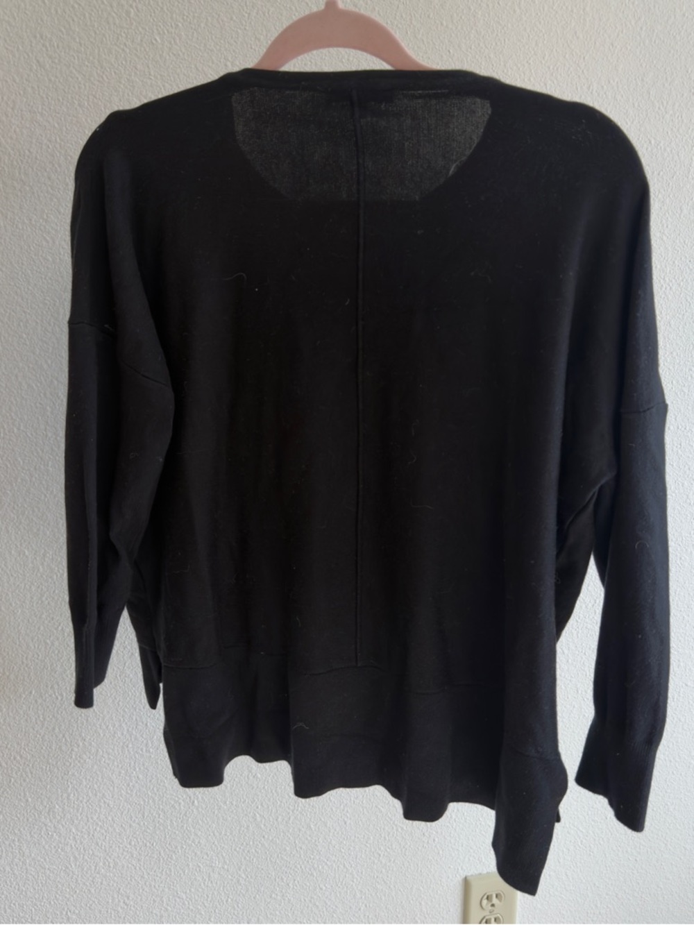 Adrianna Papell Black Hi-Low Hem Tunic Top Long Sleeve Minimalist S - Picture 3 of 9